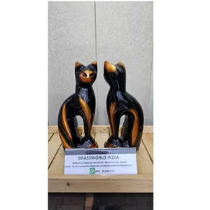 Brass American Style Handmade Eco-Friendly Durable <b>Cat</b> Figurine Pet <b>Urn</b> - Product Image 1