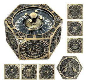 Dés rotatifs en métal 7-en-1 gravés sur mesure, avec plaques interchangeables à motifs fantastiques pour Dungeons & Dragons - Product Image 2