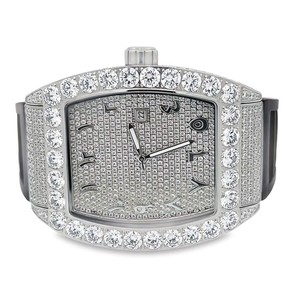Reloj de Cuarzo Rectangular de Lujo para Mujer con Incrustaciones de Diamantes, Caja de Acero Inoxidable, Correa de Goma, Pantalla Analógica, Esfera de Cristal de Zafiro - Product Image 1