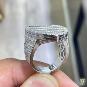 Luxury Hip Hop Moissanite Diamond Heart <b>Ring</b> For <b>Men</b> Baguette Stone Fashion Jewelry <b>Ring</b> - Product Image 1