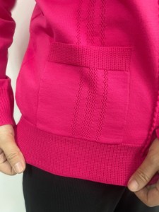 Cardigan en tricot pour femme, col en V, broderie, poches, fermeture à boutons, manches longues, vêtements décontractés d'hiver, laine/acrylique, couleur unie - Product Image 3