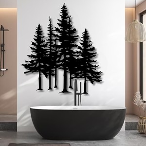 Art mural rectangulaire minimaliste en bois de pin noir avec résine époxy - Fait à la main - Product Image 2