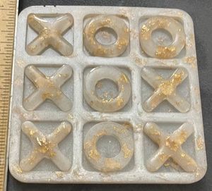 Jeu de Tic Tac Toe en résine, plateau de jeu des Oiseaux et des Lapins pour divertissement familial, moule avec anneau en forme de X, jeu de tortue - Product Image 2