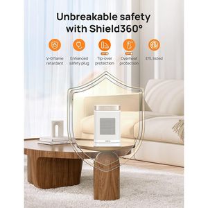 Atom One Stufa Elettrica in Ceramica PTC da 1500W con Telecomando, Oscillazione a 70 Gradi e Termostato Digitale, Unità Singola - Product Image 2