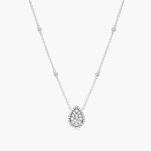 สร้อยคอเพชรคอมโพสิตทรงลูกแพร์สีโรสโกลด์ - Product Image 1