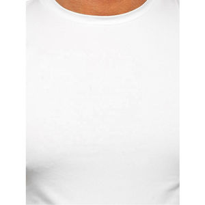 T-shirt décontracté pour homme, style unique, blanc, coupe classique, 100% coton, manches courtes, col rond, couleur unie, impression personnalisée - Product Image 6