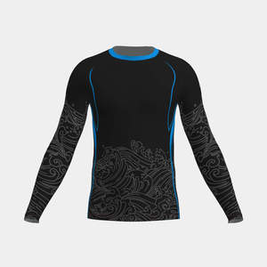 Long Sleeve Swim Rash Guard UV Protection UPF 50+ Breathable Eco-Friendly Quick Dry Surfing <b>Top</b> Europe USA Wholesale Beach - Product Image 1