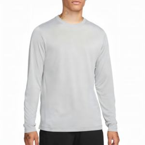 T-shirt en coton de qualité supérieure pour homme, coupe classique, manches longues, sans col, motif tricoté doux, vente en gros de vêtements pour homme - Product Image 6