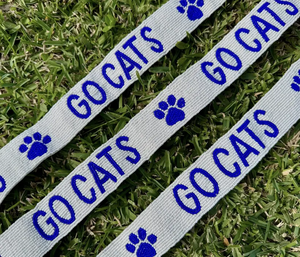 Go Cats Webbing <b>Strap</b> With Raised Text And Paw Print Design Fashion Ribbon For Bag Accessories - Product Image 1