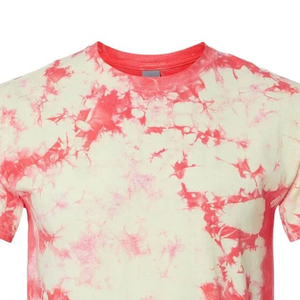 Men's <b>Tie</b>-Dye Short Sleeve T-Shirt O-Neck <b>Knitted</b> Casual Regular Fit Patterned Red White - Product Image 2