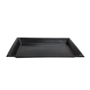 ถาดเหล็กทรงสี่เหลี่ยมผืนผ้าพร้อมจานชุบเงินและถาดเสิร์ฟเหล็กชุบนิกเกิลแกะสลัก - Product Image 3