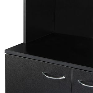 Armadio Nero Alto 180 cm e Mobile da Cucina con 6 Ante, 1 Ripiano Aperto e 1 Cassetto per Camera da Letto - Product Image 4