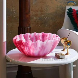 Bols à salade de fruits en résine Aqua Swirl faits à la main, taille et couleur personnalisées, design classique multi-volutes, compatibles lave-vaisselle, légers, pour - Product Image 4