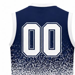 Navy Blue White Volleyball Sleeveless Shirt Team Sportswear Athletic Top Competition Training Uniform Apparel - Product Image 6