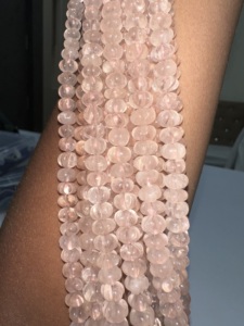 Rare!Rose <b>Quartz</b> Pumpkin Carving Shape <b>Necklace</b>, Natural Gemstone <b>Necklace</b>, Handmade Carving <b>Necklace</b>, 4/5 Layers <b>Necklace</b>, Heal - Product Image 4