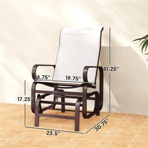 Ensemble de deux chaises longues coulissantes beiges pour balançoires de patio extérieur dans la cour - Product Image 6