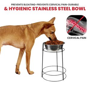 Comedero y Bebedero Elevado de Acero Inoxidable para Mascotas, con Soporte, para Perros y Gatos - Product Image 5