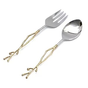 Traditional Stainless Steel Cutlery Set <b>Gold</b> Finish Brass Handle Flatware Dining Utensil Elegant <b>Table</b> For Hotel Restaurant - Product Image 1