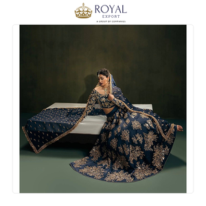 Bulk Exporter Supply Designer Wedding Wear Collection Indian Clothing Silk Zari Thread Sequence Work Lehenga Choli with Dupatta - Product Image 4