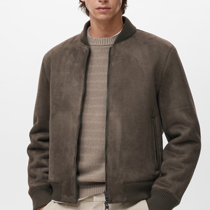 Autumn Men's Vintage Windproof Bomber Jacket with <b>Turn</b>-down Collar Polyester/Cotton Shell - Product Image 1