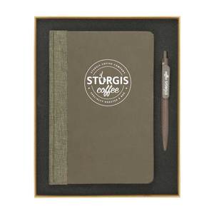 Set de Cuaderno y Bolígrafo Tamaño A5, Colección Elegante de Diarios Color Café - Product Image 2