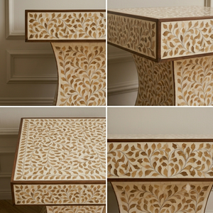 Nouvelle Arrivée Table de Chevet en Résine et Bois Incrusté, Table d'Appoint Luxueuse, Table Latérale Tendance, Meuble de Décoration Intérieure en Bois Naturel Incrusté - Product Image 2