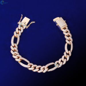 Pulsera de Eslabones Figaro con Diamantes Cultivados en Laboratorio Personalizada, Estilo Hip Hop, Pulsera Cubana Iced Out de 18MM - Product Image 2