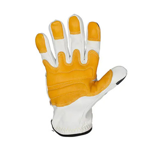 High Quality Goatskin Leather Mechanical Gloves Heavy Duty Abrasion Resistant Industrial Safety Impact Resistant Durable Gloves - Product Image 2