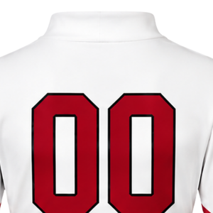 Red White Sublimated Cheer <b>Long</b> Sleeve Uniform Set Pleated <b>Skirt</b> Team Sportswear Athletic Training Practice Performance Custom - Product Image 5