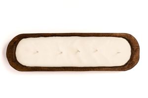 Support à bougie rectangulaire en bois fait main, finition naturelle, décoration d'intérieur, forme de bol, Thanksgiving, Noël - Product Image 2