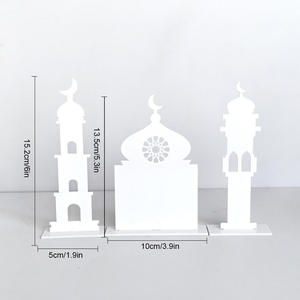 Centro de Mesa Decorativo de MDF Hecho a Mano con Diseño de Mezquita para Ramadán, Estilo Arco Negro, para Uso en Interiores - Product Image 6