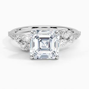 BOJ Ring 0152 Asscher Cut 925 Silver Migraine Prong Setting Solitaire Diamond Ring 2ct D Color VVS1 Moissanite GRA Certified - Product Image 1