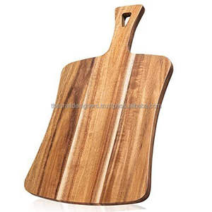 Grande planche à découper en acacia, finition naturelle, plateau à pizza et à fromage, passe au lave-vaisselle, écologique, facile à nettoyer, faite à la main - Product Image 5