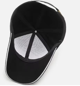 Casquette Trucker Unisexe Noire en Maille, 6 Panneaux, Fermeture Arrière Ajustable, Chapeau Décontracté Printemps-Été, Couleur Unie, Design Respirant - Product Image 3