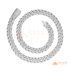 สร้อยคอฮิปฮอปแบบ Cuban Link ประดับเพชรโมอิสซาไนต์ทรงบาแกตต์สีเงินสุดหรู ดีไซน์โดดเด่นสำหรับผู้ชายและผู้หญิง - Product Image 5