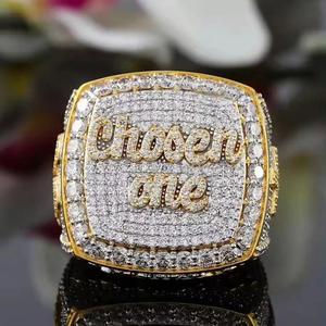 Anillo de Campeonato Personalizado para Hombre, Estilo Hip Hop, con Diamantes Certificados IGI, Chapado en Oro de 14K - Product Image 1