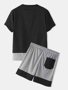 ชุดเซ็ตแฟชั่นฤดูร้อนสำหรับผู้ชาย เสื้อผ้าสองชิ้นน้ำหนักเบา สวมใส่สบาย ระบายอากาศได้ดี มีสไตล์ ทรงหลวม ใส่ได้ทุกวัน - Product Image 3