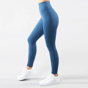 Leggings de yoga pour femmes, taille haute, extensibles, doux et confortables, pour le fitness et l'entraînement, couleur unie, sans couture, avec logo personnalisé, direct usine - Product Image 4