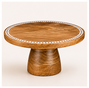 Base Redonda de Madera para Pastel, Hecha a Mano, de Primera Calidad, Pedestal Artesanal de Madera Sólida para Exhibición de Postres, para Bodas, Cumpleaños, Decoración de Cocina - Product Image 5