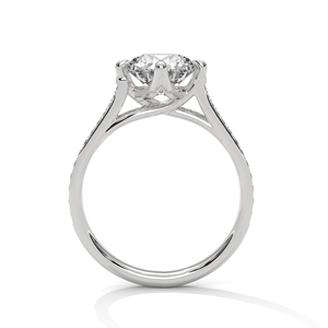 Bague solitaire en or 14 carats avec diamant moissanite, bague classique minimaliste pour un usage quotidien, pour femmes - Product Image 3