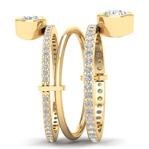 Anillos de compromiso de moissanita de 1.89 quilates con corte de pera en oro amarillo de 14K y 18K y plata de ley 925, precio mayorista de fábrica REYES para mujer - Product Image 3