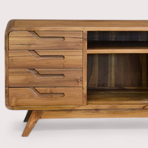 Aparador de Estilo Tradicional con Estructura de Madera de Teca para Almacenamiento Multifuncional y Decoración - Product Image 5