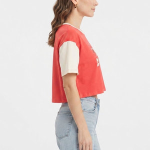เสื้อยืดครอปแฟชั่นใหม่สำหรับผู้หญิง แขนสั้น ความยาวระดับเอว สวมใส่สบาย คอกลม เนื้อผ้านุ่มสบาย ทันสมัย - Product Image 4