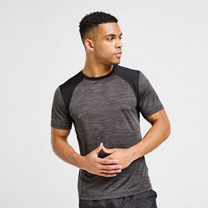 Mens Charcoal Grey Heather <b>Raglan</b> Sleeve Crew Neck Athletic T-Shirt Short Sleeve Activewear <b>Top</b> Custom Logo OEM ODM Wholesale - Product Image 1