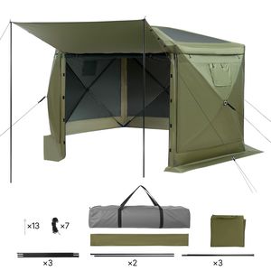 Carpa Gazebo Plegable de 6 Lados, 10 x 10 pies, con Techo Desmontable y Bolsa de Transporte para Camping - Product Image 1