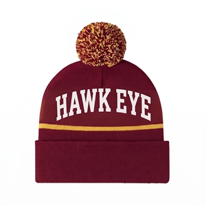 Bonnet en tricot Hawk Eye avec pompon, unisexe, pour l'hiver, style skull cap - Product Image 5