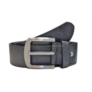 Arnés natural de piel de vaca original, cinturón casual de cuero para unisex con cinturón de hebilla de latón de un solo pin de plata mate ajustable sólido - Product Image 2