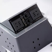 Tomada de Mesa Retrátil CE com Saída de Energia EU Oculta, Manual, em Liga de Zinco, Aprovada pela CE para Casa, Escritório, Cozinha, Hotel e Móveis Domésticos