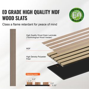 "Modern Wood Slat <b>MDF</b> Wall <b>Panels</b> 7.9x94.5in for Villa Interior Decor" - Product Image 2
