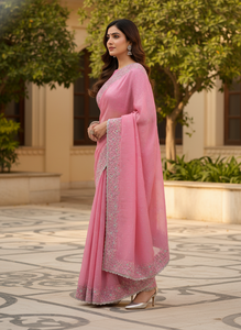 Sari de Gasa Estilo Vintage para Mujer, Étnico Indio, de Secado Rápido, para Fiestas de Verano - Product Image 3